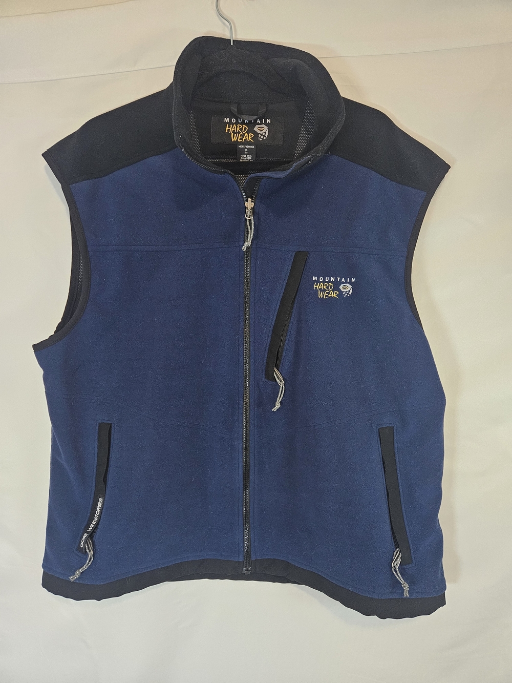Mountain Hardwear Men's Gore Windstopper Fleece Navy Blue & Black Vest Outdoor